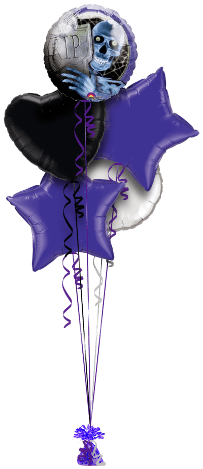 RIP Halloween Skeleton Balloon Bunch