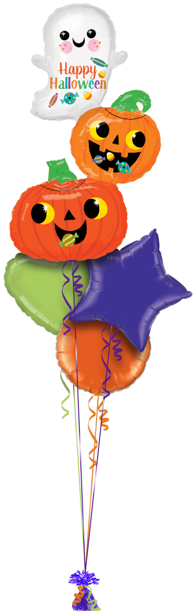 Ghost and Pumpkins Stacker Balloon Bunch