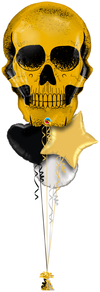 Golden Skull Balloon Bunch
