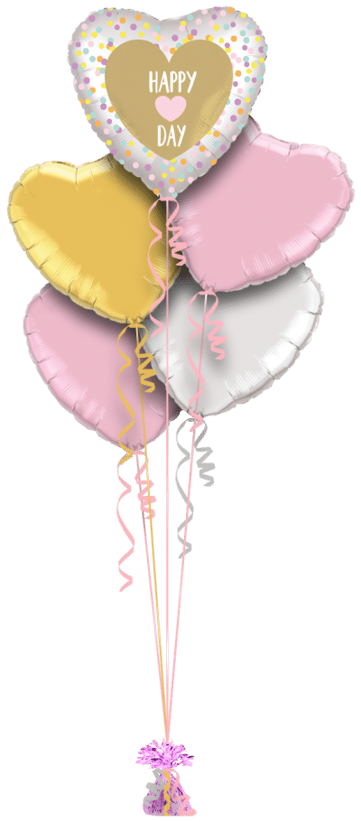 Happy Heart Day Balloon Bunch