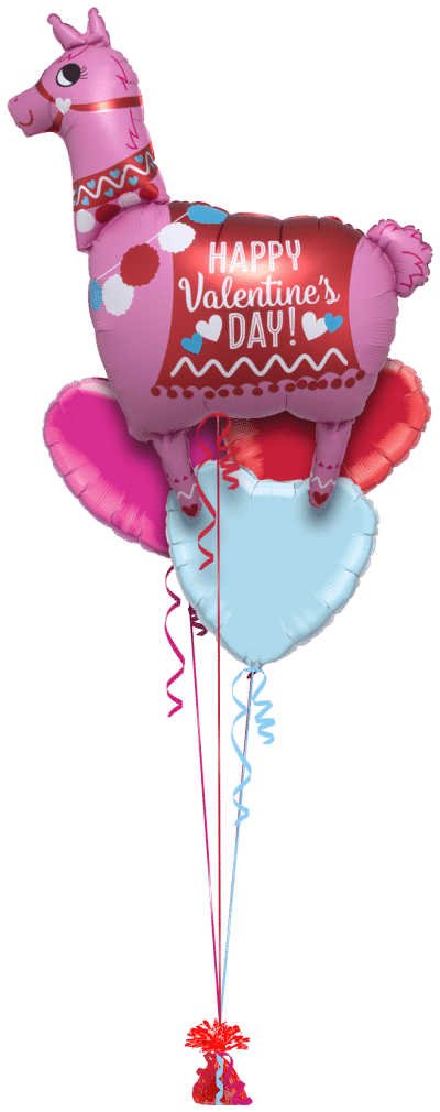 Valentines Llama Balloon Bunch