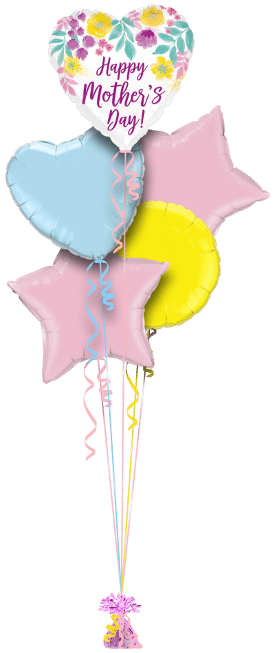 Mothers Day Watercolour Flowers Balloon Bunch