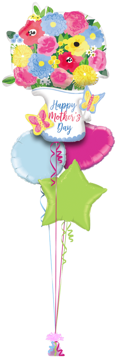 Mothers Day Vase Flowers Balloon Balloon Bunch