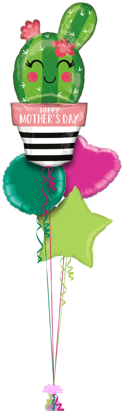 Mothers Day Cactus Balloon Bunch
