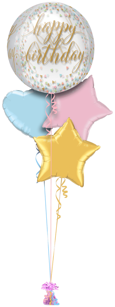 Happy Birthday Script Orbz Balloon Bunch
