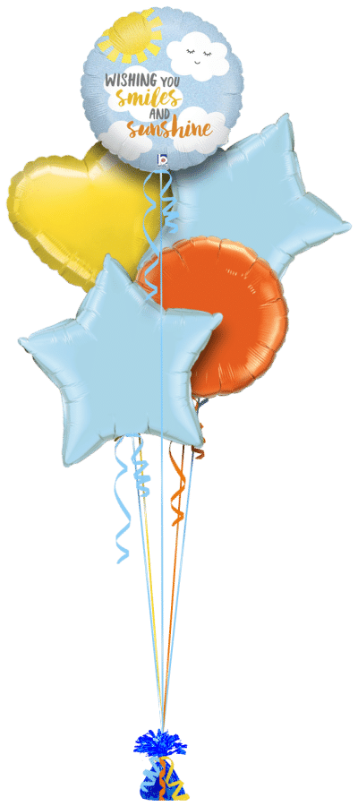Wishing You Smiles and Sunshine Balloon Bunch