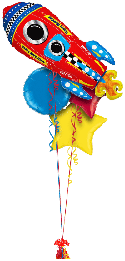 Birthday Super Rocket Balloon Bunch