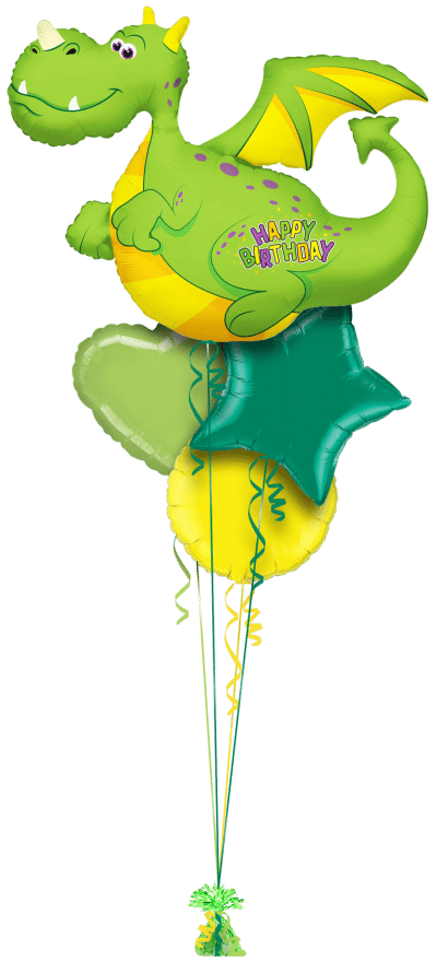 Happy Birthday Giant Dragon Balloon Bunch