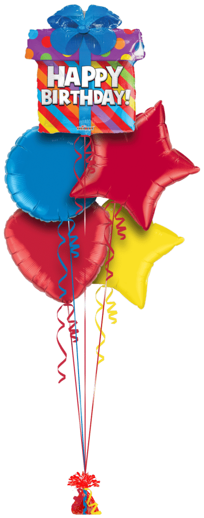 Happy Birthday Present Balloon Bunch