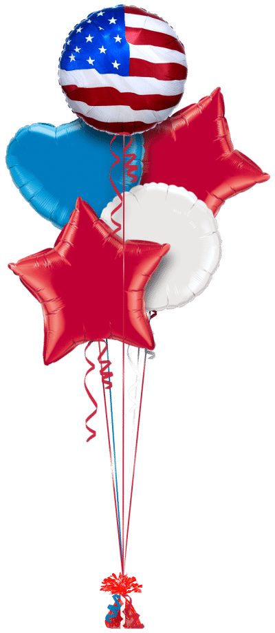 USA American Flag Balloon Bunch