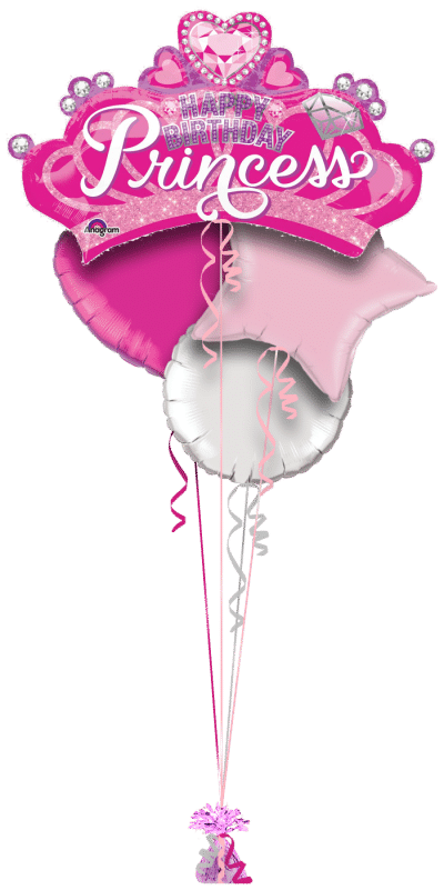 Princess Crown and Gem Balloon Bunch
