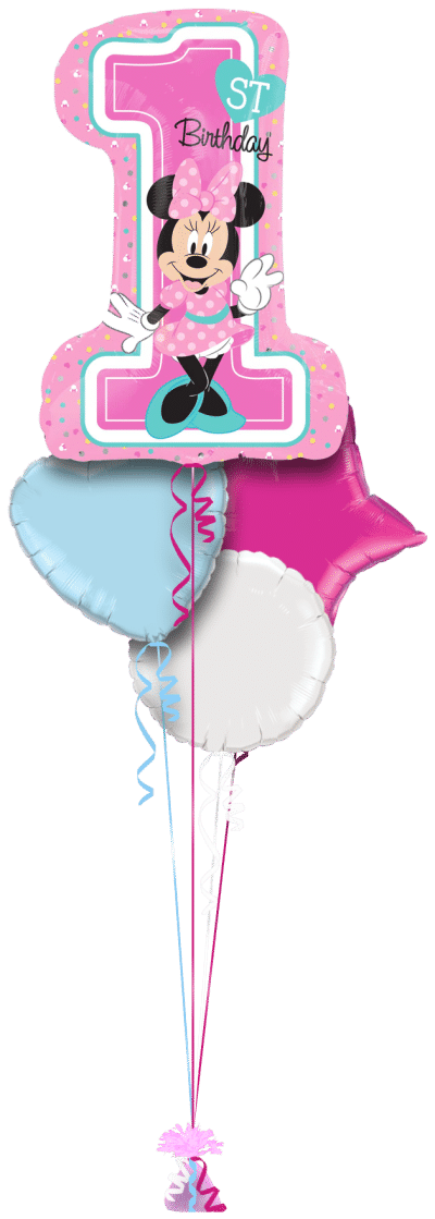 Minnie Mouse 1st Birthday Balloon Bunch