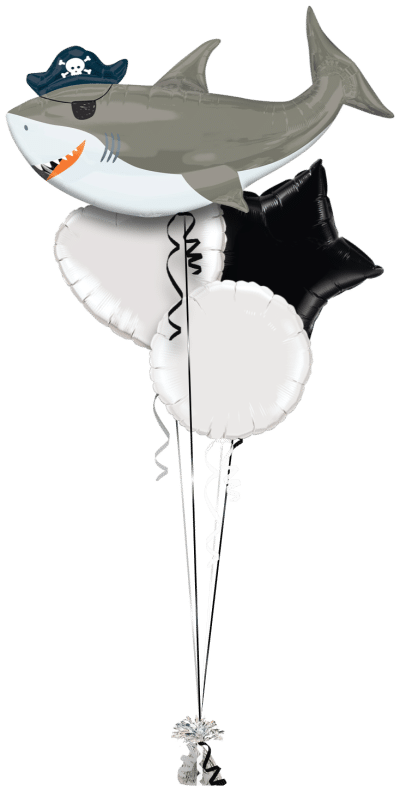 Ahoy Birthday Pirate Shark Balloon Bunch
