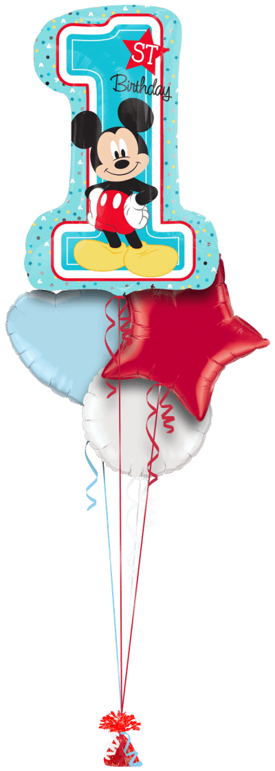 Mickey Mouse 1st Birthday Balloon Bunch