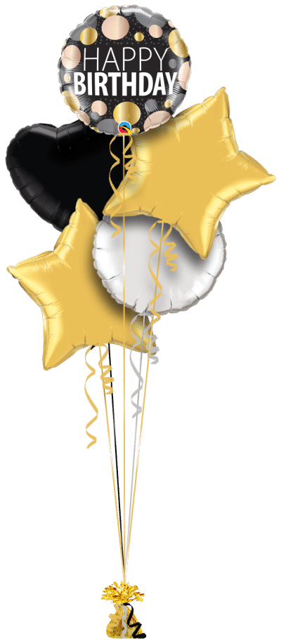Birthday Big Metallic Dots Balloon Bunch