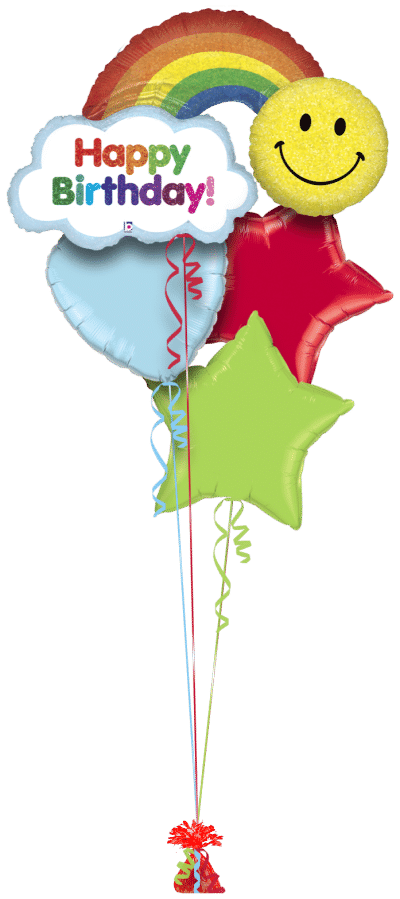 Happy Birthday Rainbow Balloon Bunch
