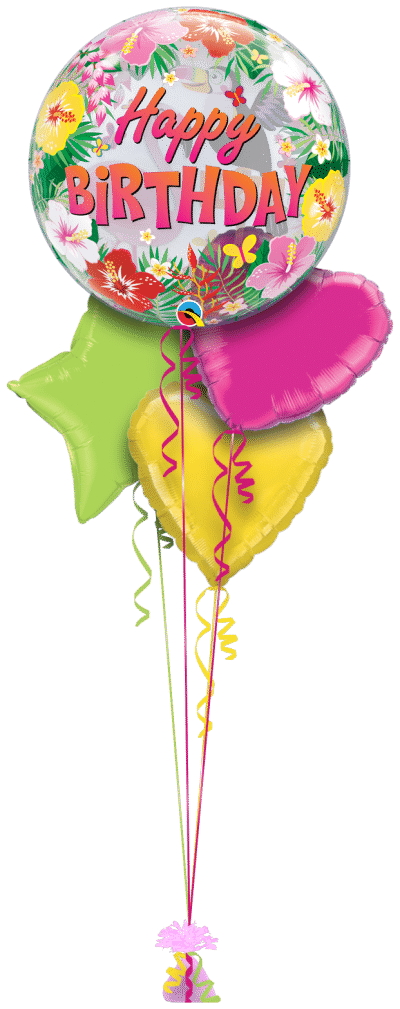 Birthday Tropical Bubble Balloon Bunch