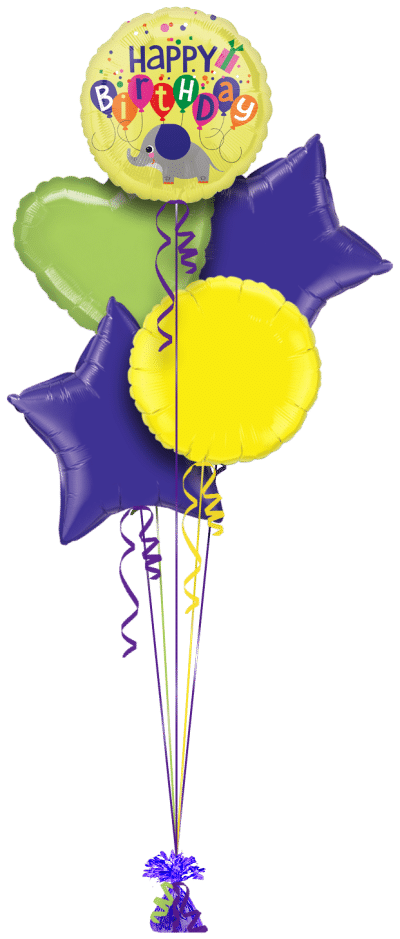 Elephant Birthday Balloon Bunch