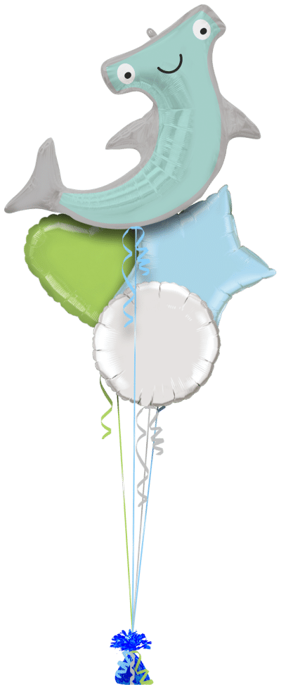 Cute Hammer Head Shark Balloon Bunch