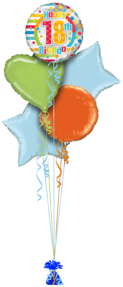 Colourful 18th Birthday Balloon Bunch