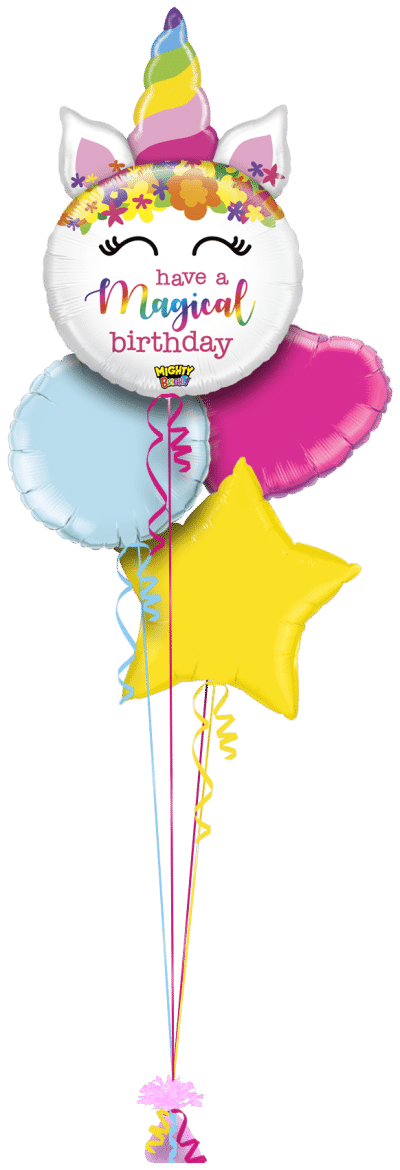 Magical Birthday Unicorn Balloon Bunch