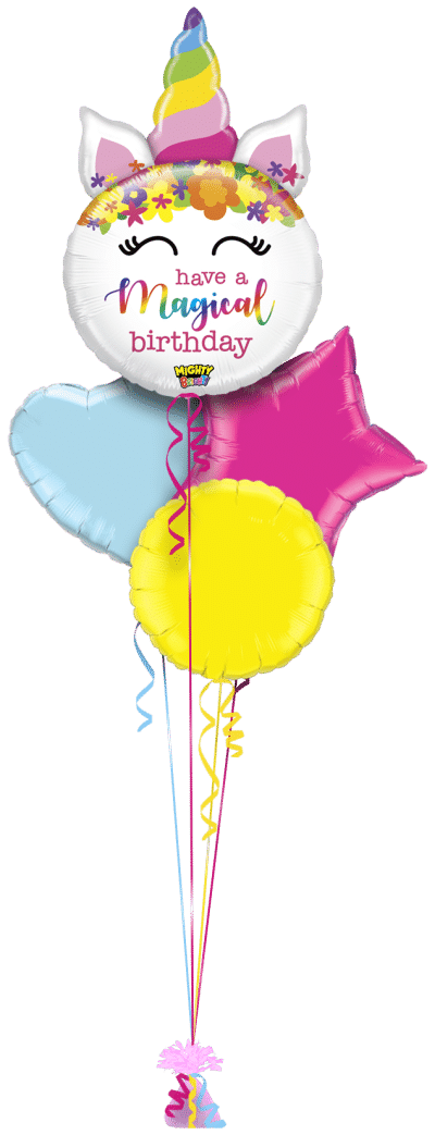 Magical Birthday Unicorn Balloon Bunch