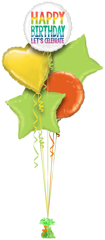Happy Birthday Lets Celebrate Balloon Bunch
