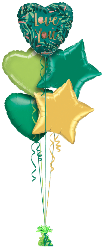 Love Green Balloon Bunch