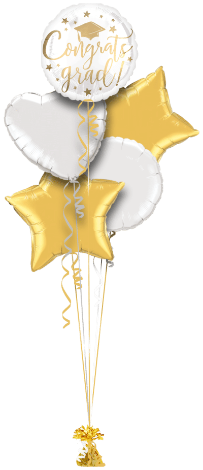 Congrats Grad Gold Script Balloon Bunch