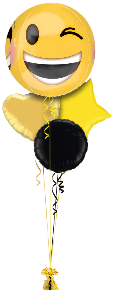 Winking Smiley Orbz Balloon Bunch