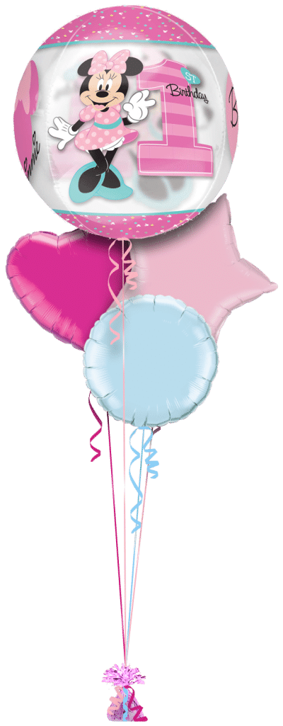 Minnie Mouse First Birthday Orbz Balloon Bunch