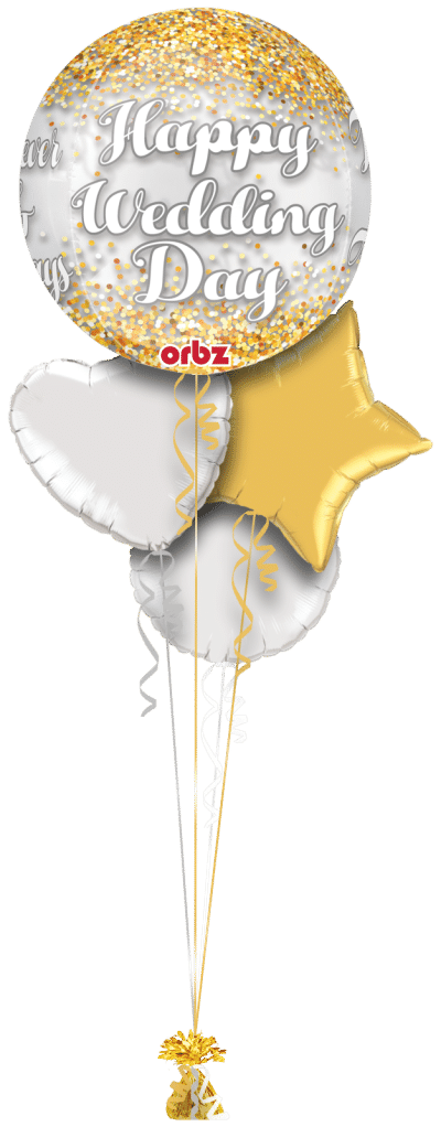 Wedding Confetti Orbz Balloon Bunch