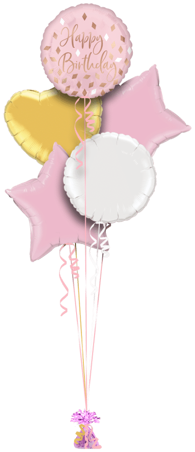Blush Birthday Balloon Bunch