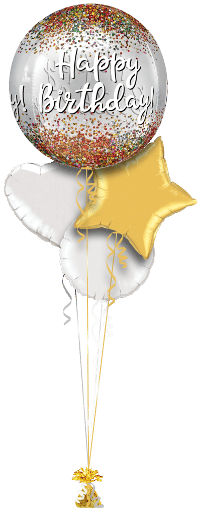 Happy Birthday Sparkle Orbz Balloon Bunch