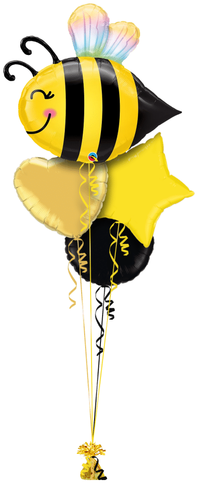 Smiling Bee Balloon Bunch