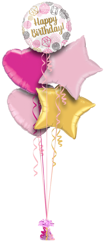 Birthday Dots and Diamonds Balloon Bunch