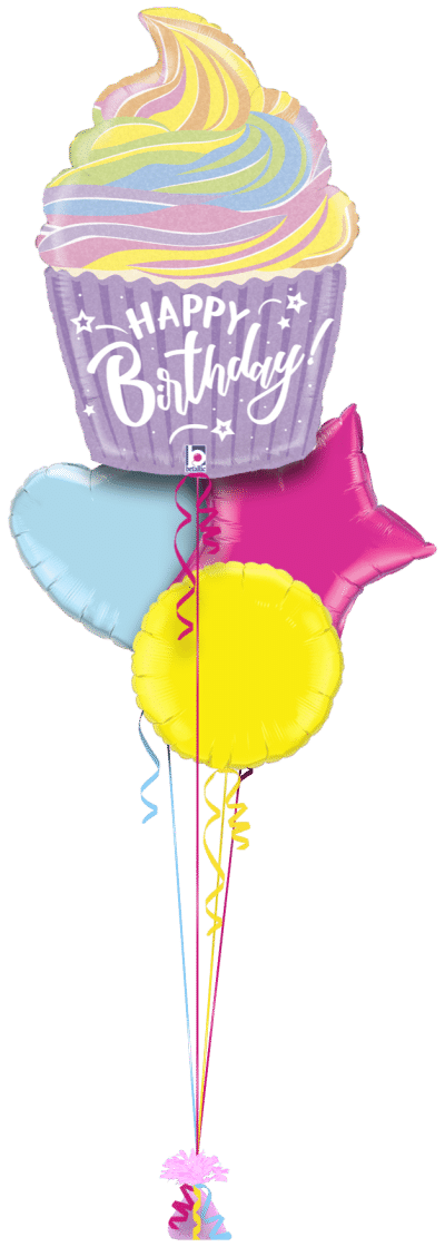 Birthday Giant Cup Cake Balloon Bunch