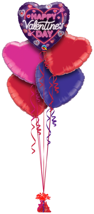 Valentines Day Neon Balloon Bunch