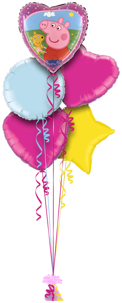 Peppa Pig Heart Balloon Bunch