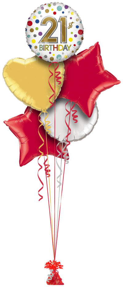 21st Birthday Spots Balloon Bunch