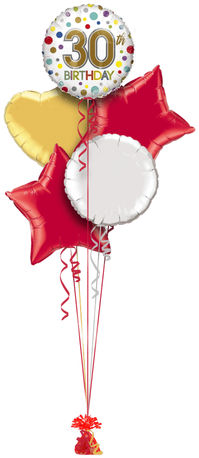 30th Birthday Spots Balloon Bunch