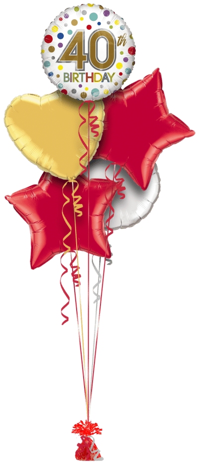 40th Birthday Spots Balloon Bunch