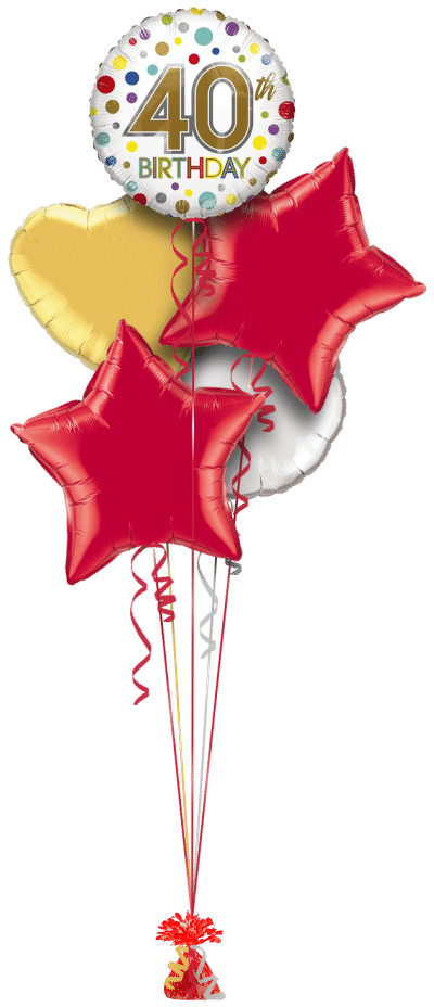 40th Birthday Spots Balloon Bunch