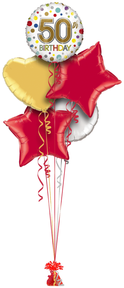 50th Birthday Spots Balloon Bunch