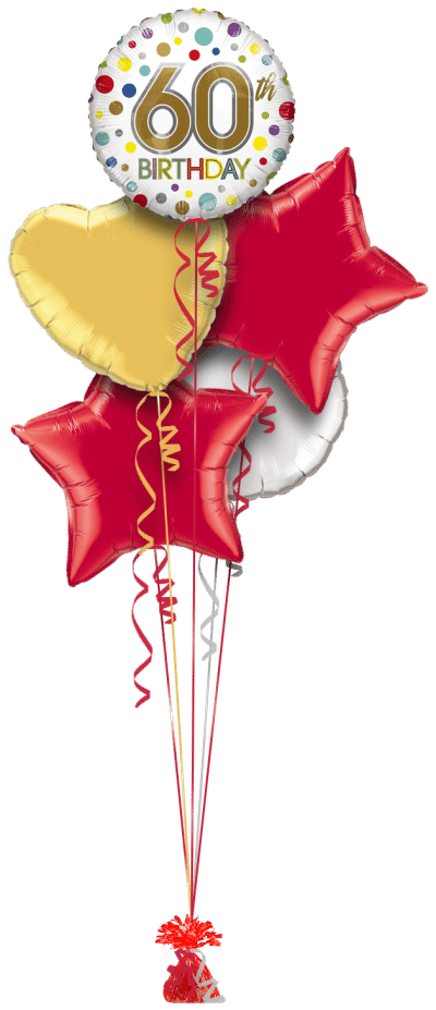 60th Birthday Spots Balloon Bunch