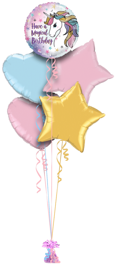 Have a Magical Birthday Unicorn Balloon Bunch