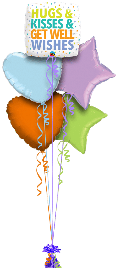 Get Well Wishes Balloon Bunch