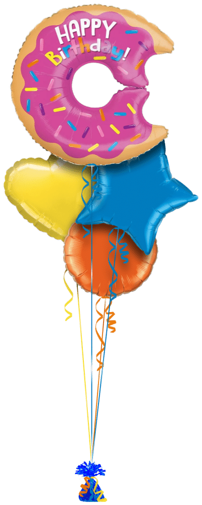 Happy Birthday Iced Donut Balloon Bunch