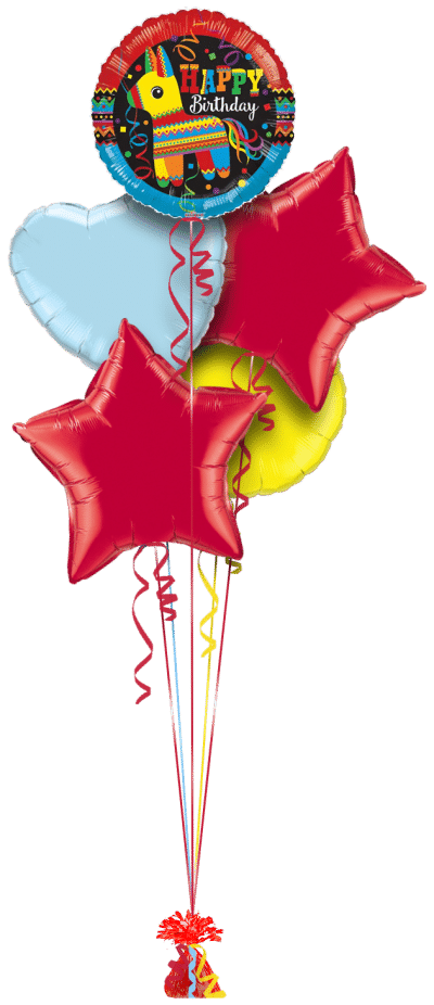 Happy Birthday Pinata Balloon Bunch