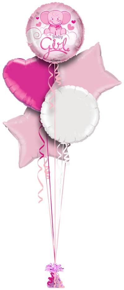 Cute Baby Girl Elephant Balloon Bunch